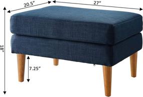 img 1 attached to 🔵 Convenience Concepts Designs4Comfort Marlow Ottoman, Blue Mid Century Fabric