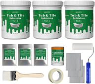 nadamoo bathtub refinishing kit: easy diy sink, tub, and tile repair 🛁 for porcelain enamel, acrylic, and fiberglass - semi-matte white bright tub coating [3kg] логотип