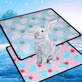 img 1 attached to 🐇 JCOLUSHI 3-Piece Hamster Bunny Mat Set: Cooling Comfort for Bunnies in Summer, Warmth in Autumn - 38x41cm