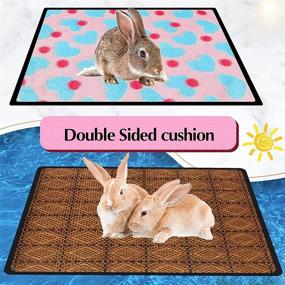 img 2 attached to 🐇 JCOLUSHI 3-Piece Hamster Bunny Mat Set: Cooling Comfort for Bunnies in Summer, Warmth in Autumn - 38x41cm