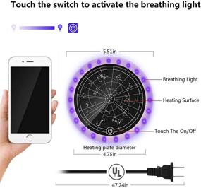 img 2 attached to Convenient Coffee Mug Warmer with Touch Control Electric hot Plate for Office/Home Use - 8h Auto Off, Astrolabe and Breathing Light, White