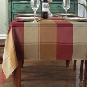 img 4 attached to 🏁 Checkered Rectangle Tablecloth: Spillproof & Dust-Resistant