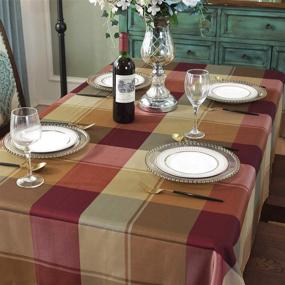 img 1 attached to 🏁 Checkered Rectangle Tablecloth: Spillproof & Dust-Resistant