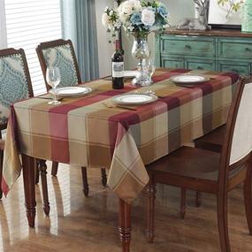 img 2 attached to 🏁 Checkered Rectangle Tablecloth: Spillproof & Dust-Resistant