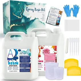 img 4 attached to 🎨 Resinfans Epoxy Resin Kits 2 Parts 1 Gallon - Crystal Clear Art and Craft Countertop Resin Wooden Repair Tools and Supplies