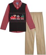 izod holiday sweater set for boys - 3-piece stylish clothing logo