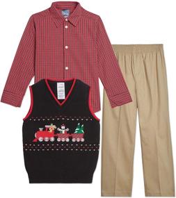 img 2 attached to IZOD Holiday Sweater Set for Boys - 3-Piece Stylish Clothing