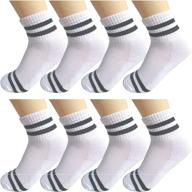 🧦 oohmy boys girls socks - 8-pack of terry loop cushioned athletic ankle socks for enhanced performance logo