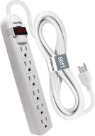 ⚡️ digital energy 6-outlet surge protector power strip: 50ft extension cord, ul standard - white logo