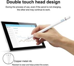 img 1 attached to 🖊️ Zspeed Stylus Pen for Apple iPad, Active Stylus Rechargeable Fine Tip Stylus Compatible with All Apple iPad, iPhone, iPad Pro, iPhone X, Android, Windows, and Capacitive Touchscreen Phones & Tablets (White)