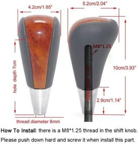 img 3 attached to 🚗 Enhance Your Lexus and Toyota Experience with the Brown Wood Dark Gray Leather Gear Shift Knob for Multiple Models - A Perfect Fit for Lexus Camry, Crown, RAV4, Landcruiser, Hiace, Sienna, Tundra, Sequoia, 4Runner, and Mazda M8 1.25.