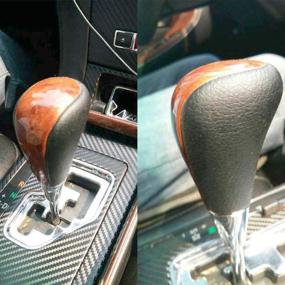 img 1 attached to 🚗 Enhance Your Lexus and Toyota Experience with the Brown Wood Dark Gray Leather Gear Shift Knob for Multiple Models - A Perfect Fit for Lexus Camry, Crown, RAV4, Landcruiser, Hiace, Sienna, Tundra, Sequoia, 4Runner, and Mazda M8 1.25.