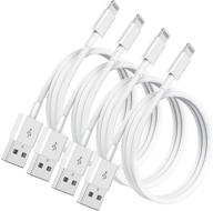 🔌 apple mfi сертифицированный набор из 4 кабелей lightning to usb длиной 3 фута - быстрая зарядка iphone для iphone 12/11 pro/11/xs max/xr/8/7/6s/6/5s/se и ipad original (1m) логотип