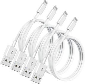 img 4 attached to 🔌 Apple MFi Сертифицированный набор из 4 кабелей Lightning to USB длиной 3 фута - Быстрая зарядка iPhone для iPhone 12/11 Pro/11/XS MAX/XR/8/7/6s/6/5S/SE и iPad Original (1M)