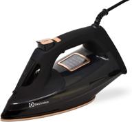 🔥 electrolux steadysteam professional steam iron for clothes - powerful 1650 watt continuous steam, enhanced even heat nonstick ceramic sole plate, lcd screen & 4 temperature settings logo
