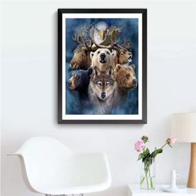 img 2 attached to 🖼️ MXJSUA 5D Diamond Painting Kit - Full Drill DIY Rhinestone Arts Craft for Home Wall Decor - Animals - Size: 12x16 inch