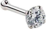 💎 freshtrends 14k white gold diamond nose stud: 20 gauge si1 clarity nose ring bone logo