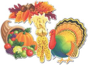img 1 attached to 🦃 Thanksgiving Cutouts Pack of 4 - Beistle 14-Inch Decorative and Packaged