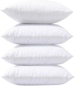 img 4 attached to 🛋️ Phantoscope 18 x 18 Pillow Inserts: Set of 4 Hypoallergenic Square Form Decorative Throw Pillow Inserts for Couch & Sham – 18-Inch Cushion Stuffer