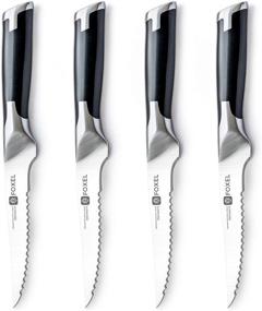 img 4 attached to 🔪 Premium Foxel Best Steak Knife Set: 4, 8, or 12 Pieces of Smooth Cut Serrated Blades with High Carbon Steel and Full Tang Handle - Gift Box Included