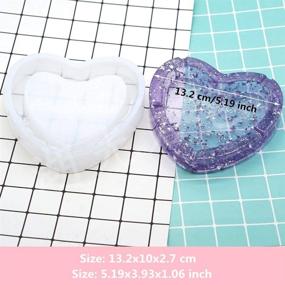 img 1 attached to ❤️ Love Heart Shape Ashtray Polymer Clay Silicone Mold: Crafting, Resin Epoxy Making DIY Decoration Tools - Semi-Transparent S088