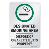 designated smoking area cigarette properly logo