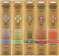 🌸 gonesh incense extra rich floral collection variety pack: lavender, jasmine, sage, black cherry, strawberry - explore 5-pack, 20 sticks each логотип