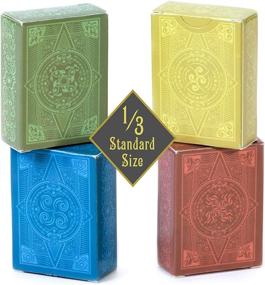 img 3 attached to Brybelly Miniature Playing Cards 4-Pack - Compact Poker Decks for Portable Family Casino Games - Small Game Night Set for Kids and Children - Four Elements Theme