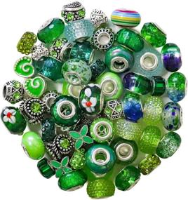 img 4 attached to 📿 European Spacer Beads: Glass & Metal Resin with Rhinestones - DIY Jewelry Making Supplies, 60pcs
