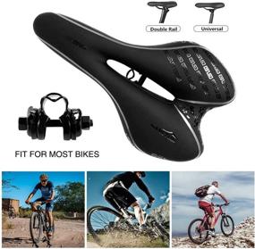 img 3 attached to 🚲 Premium Comfort Bike Seat for Men and Women | Gel Padded Saddle for Mountain and Road Bicycles | Waterproof, Shock Absorbing, and Pain-Relieving Design – Grey