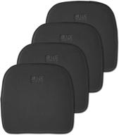 thick non-slip memory foam chair seat cushion with elastic bands - big hippo chair pads for home office outdoor seats (black, 4 pack) logo