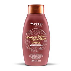 img 4 attached to Aveeno Blackberry Quinoa Protein Blend Sulfate-Free Shampoo: Best Color-Treated Hair Protection, Strengthening & Moisturizing, Paraben & Dye-Free, 12 Fl Oz