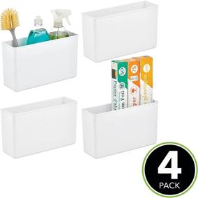 img 3 attached to 📦 mDesign Plastic Storage Organizer Bin for Kitchen Shelf, Countertop, Cabinet, or Pantry Organization - Space Saving Solution for Sandwich Bags, Plastic Wrap, and Linge Collection - 4 Pack - White