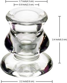 img 2 attached to Stylish Clear Glass Taper Candle Holders (Set of 2) - Perfect Centerpiece Decoration with 2.2cm Hole Diameter