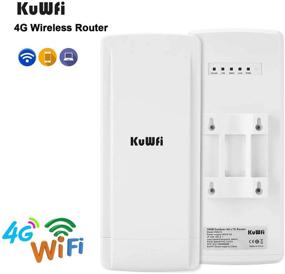 img 1 attached to KuWFi Outdoor 4G LTE WiFi Router with 48V POE Adapter - Weatherproof 4G LTE CPE Router with Sim Card Slot. Supports B2/B4/B5/B12/B17 Network Bands. Ideal for AT&amp;T/T Mobile - Gateway/Bridge/Wireless ISP Mode Supported.