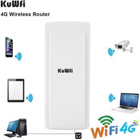 img 3 attached to KuWFi Outdoor 4G LTE WiFi Router with 48V POE Adapter - Weatherproof 4G LTE CPE Router with Sim Card Slot. Supports B2/B4/B5/B12/B17 Network Bands. Ideal for AT&amp;T/T Mobile - Gateway/Bridge/Wireless ISP Mode Supported.