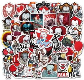 img 4 attached to 50Pcs Pack of Terror Movie Laptop Stickers - Cool Teen Water Bottle Travel Case Computer Wall Skateboard Motorcycle Phone Bicycle Luggage Guitar Bike Decals (It)