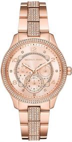 img 2 attached to Элегантный стиль: часы Michael Kors Rose Gold Runway с покрытым нержавеющей сталью ремешком