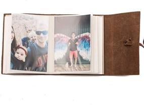 img 1 attached to 📷 Rustico Handmade Top Grain Leather Photo Album for 4x6 Photos with Vintage Flap Closure