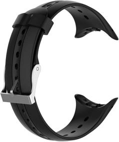 img 1 attached to 🏊 AWADUO Silicone Replacement Band for Garmin Swim Watch - Durable & Soft, Silicone Black Strap for Garmin Swim Watch GPS Smartwatch