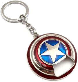 img 3 attached to Stylish Silver Nidavellir Captain America Keychain Bottle Opener with Shield Design