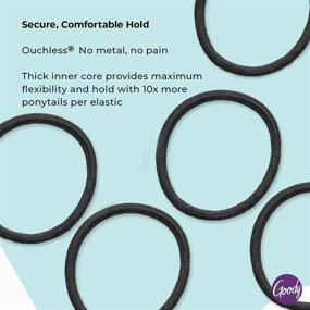 img 1 attached to 🔗 Goody Ouchless Women's Elastic Hair Tie - 29 Count, Black - 2MM for Fine to Medium Hair - Pain-Free Hair Accessories for Women | Ideal for Long-Lasting Braids, Ponytails, and More