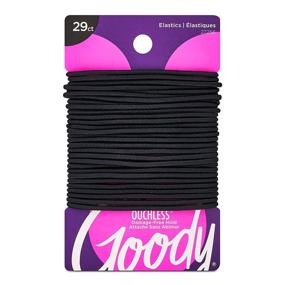 img 4 attached to 🔗 Goody Ouchless Women's Elastic Hair Tie - 29 Count, Black - 2MM for Fine to Medium Hair - Pain-Free Hair Accessories for Women | Ideal for Long-Lasting Braids, Ponytails, and More