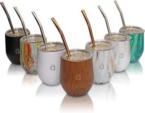 img 3 attached to Kalmateh Yerba Mate Gourd - Double Walled Stainless Steel with BPA Free Lid, Bombilla Filter Straw & Bombilla Cleaner (Wood, 8 oz) - Ultimate Yerba Mate Set for a Refreshing and Convenient Experience