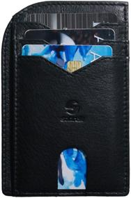 img 4 attached to Ultimate Protection with Midnight Leather Men's Pocket Wallet - Blocking Unwanted Access to Your Accessories