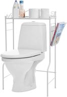 🧺 mygift over the toilet bathroom shelf: space-saving freestanding white metal storage with magazine basket logo