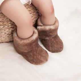 img 2 attached to 👢 Sawimlgy Plush Winter Snow Boots: Stylish Cowboy Tassels, Bowknot Ankle, Soft Sole for Infant Boys and Girls - Toddler Newborn Warm First Walker Crib Outdoor Shoes with Side Zipper