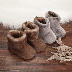 img 3 attached to 👢 Sawimlgy Plush Winter Snow Boots: Stylish Cowboy Tassels, Bowknot Ankle, Soft Sole for Infant Boys and Girls - Toddler Newborn Warm First Walker Crib Outdoor Shoes with Side Zipper