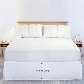 img 2 attached to 🛏️ MAEVIS Full Size Bed Skirt Dust Ruffle: Hotel Quality, Wrinkle & Fade Resistant, 15 Inch Drop, White