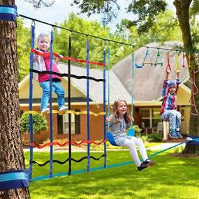 img 1 attached to Fun and Safe MONT PLEASANT Climbing Net for Kids - Versatile Indoor and Outdoor Ninja Nets for Playground, Treehouse, and Swingset Training